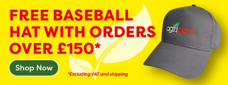 Free baseball hat with orders over £150 terms apply