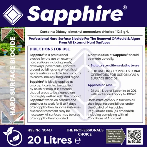 Label For Sapphire Hard Surface Cleaner 20L