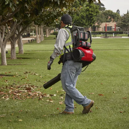 M18 Fuel™ Dual-Battery Backpack Blower in situ